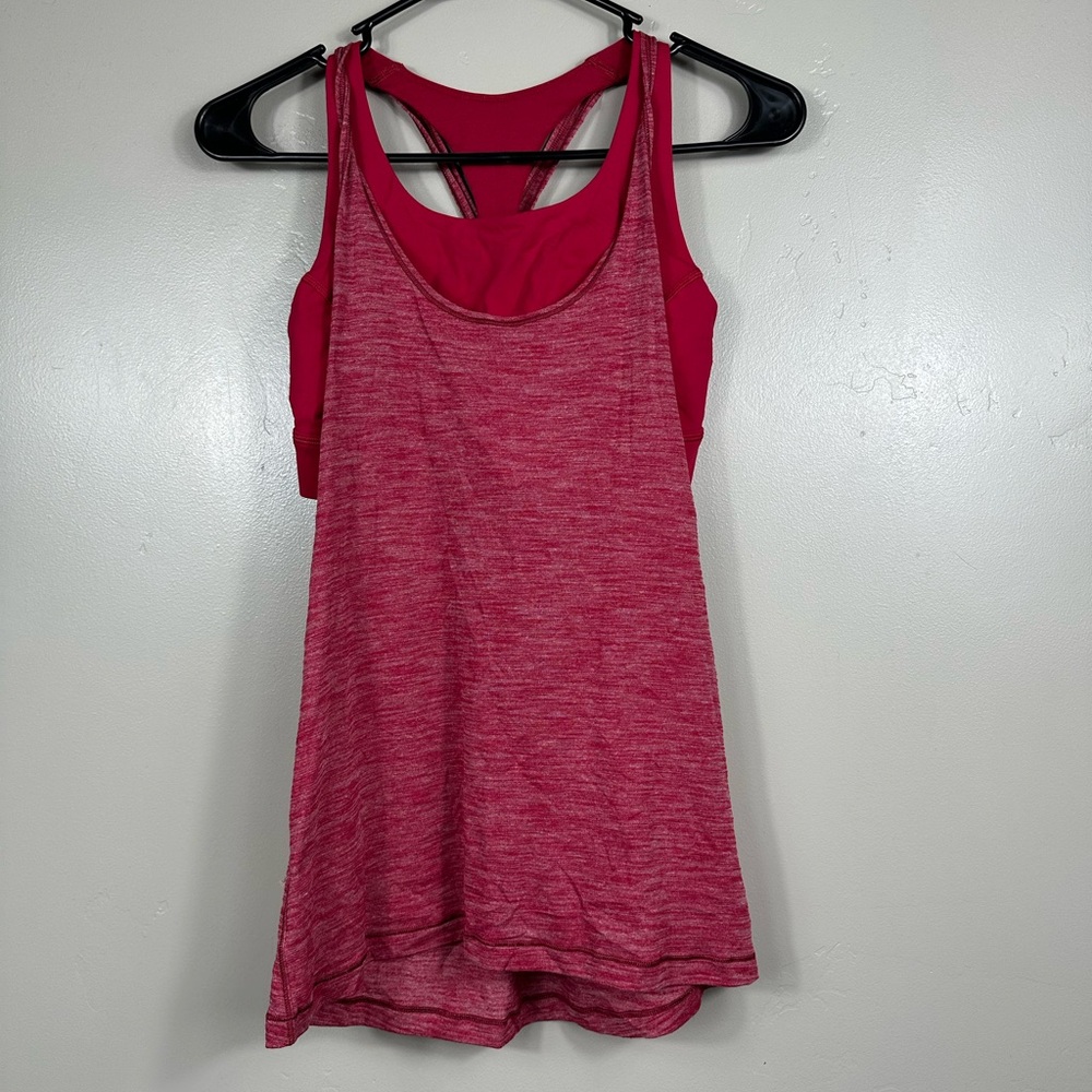 Lululemon Twist & Toil Tank Heathered Ruby Red / Ruby Red Size 6
